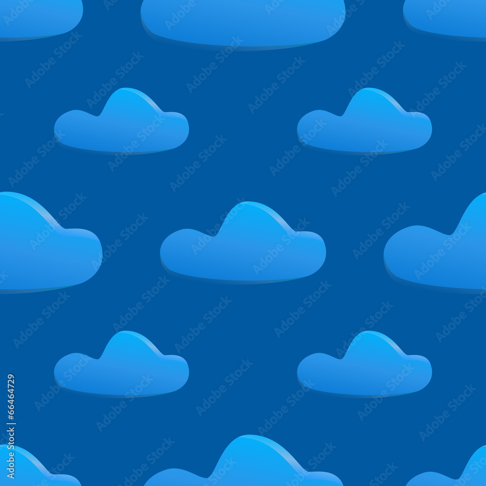 Vector seamless pattern of clouds on dark blue sky Vector seamless pattern of clouds on dark blue sky