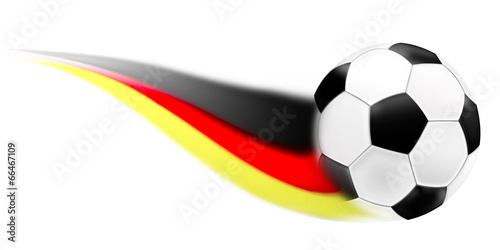 Fu  ball mit Deutschlandfarben