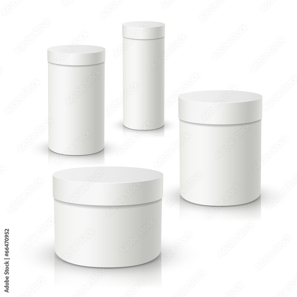 3d vector white round gift box, product package 3d vector white round gift box, product package