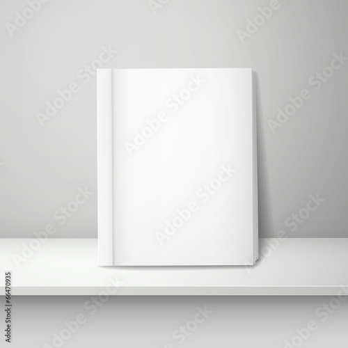 3d vector blank book on the shelf