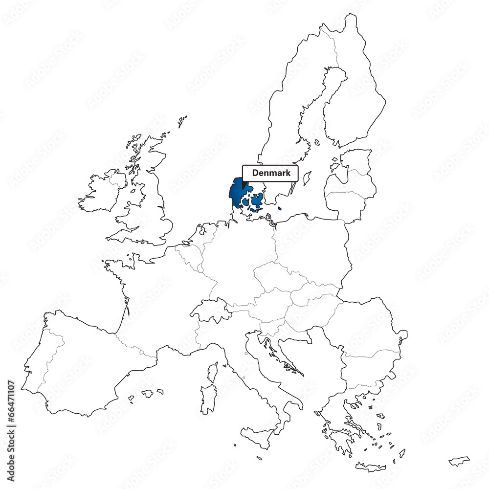 Fototapeta premium vctor map EU borders denmark