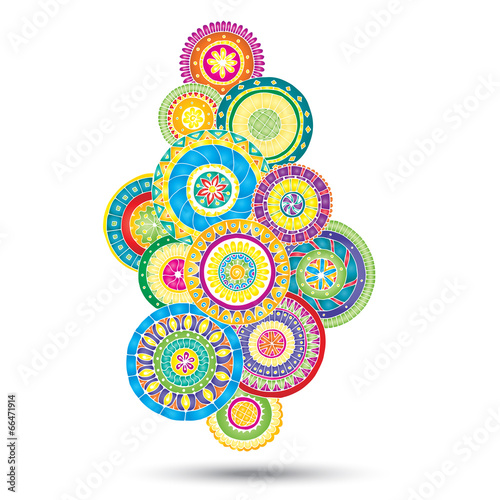 Henna Paisley Mehndi Doodles Design Element.