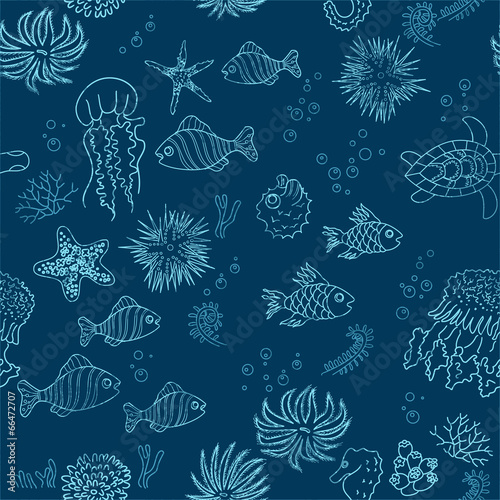 Hand drawn sea theme background