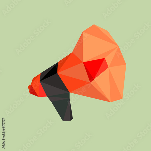 Loudspeaker or megaphone by triangles, polygon