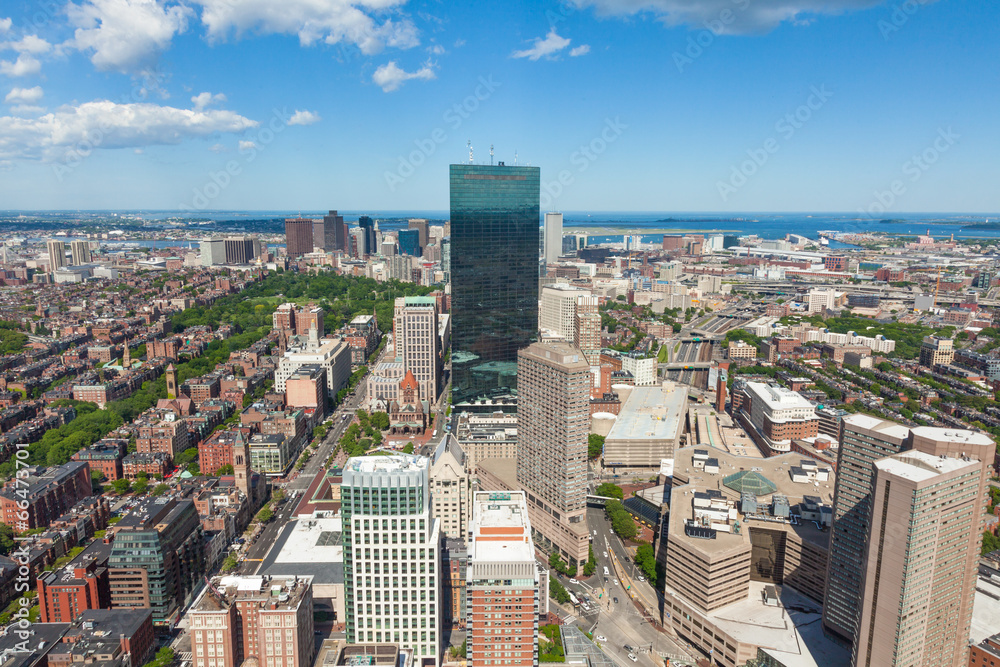 Aerial view of Boston skyline - Massachusetts - USA