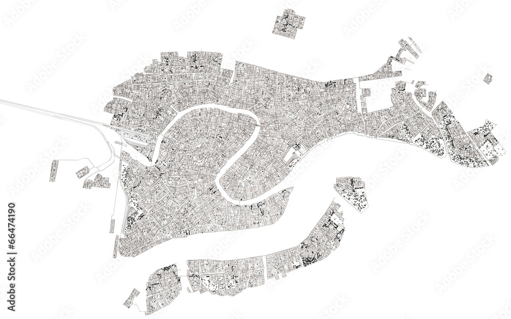 Fototapeta premium Venezia Laguna 3d Mappa Cartina (Serenissima)