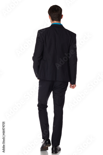 Back picture of a business man. Isolated
