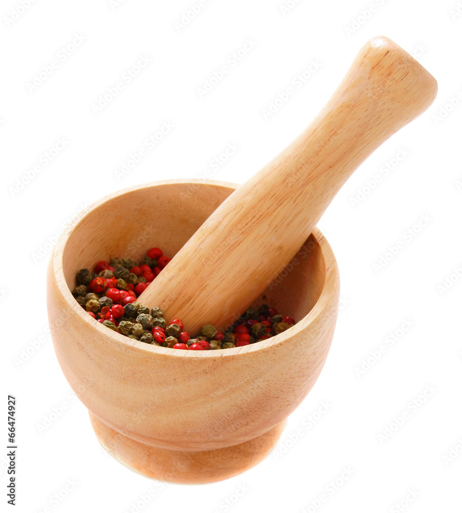 Pepper in a mortar. Pepper in a mortar.