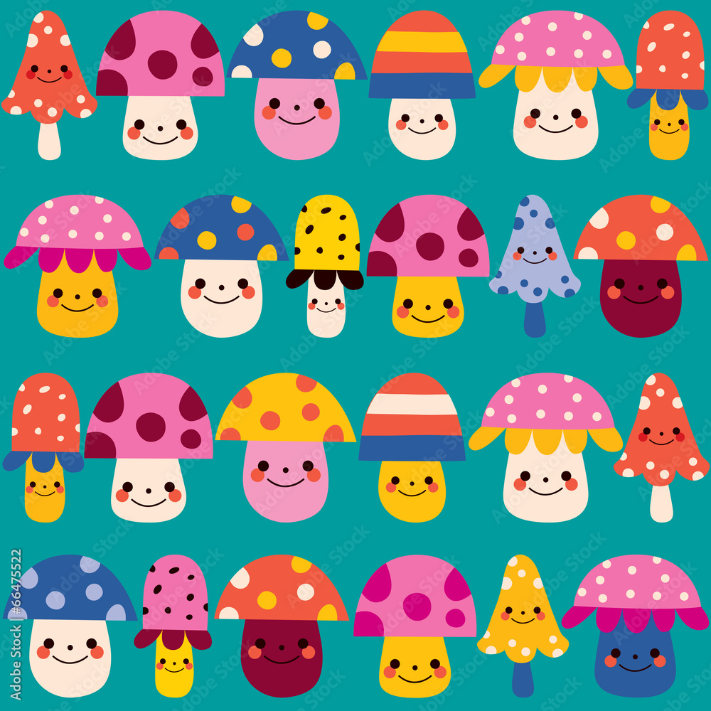 mushrooms seamless pattern