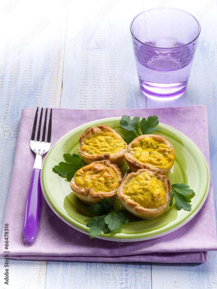 muffin with ricotta eggs and parsley