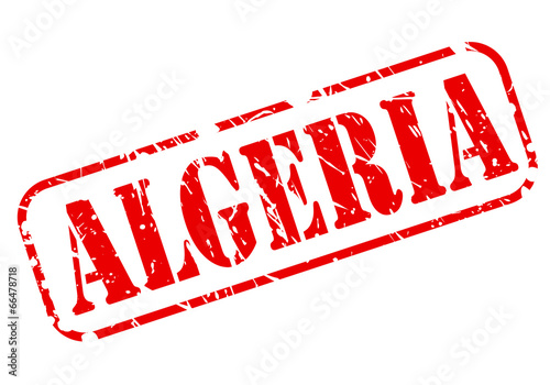Algeria red stamp text