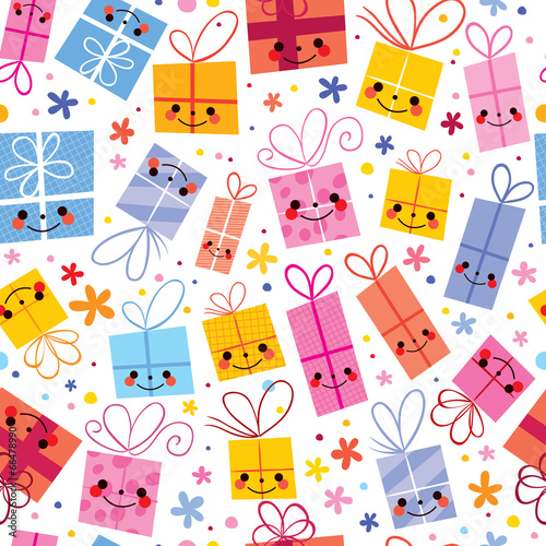 cute gifts wrapping paper seamless pattern