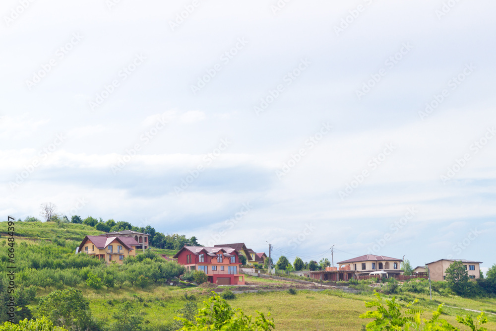 Countryside cottadges up the hill Countryside cottadges up the hill