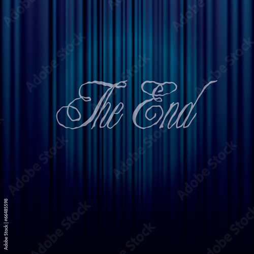 end on blue curtain