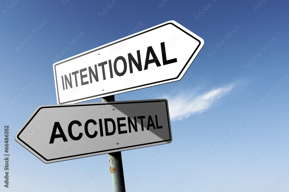 Intentional and Accidental directions.  Opposite traffic sign.