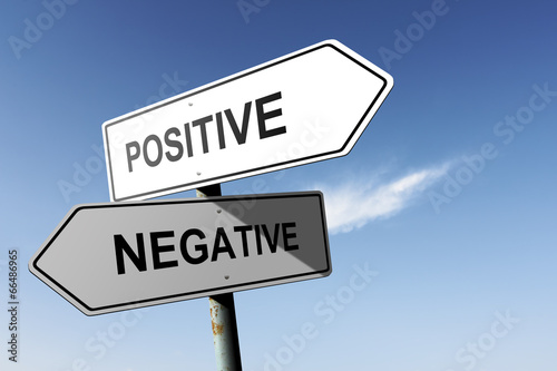Positive and Negative directions.  Opposite traffic sign.