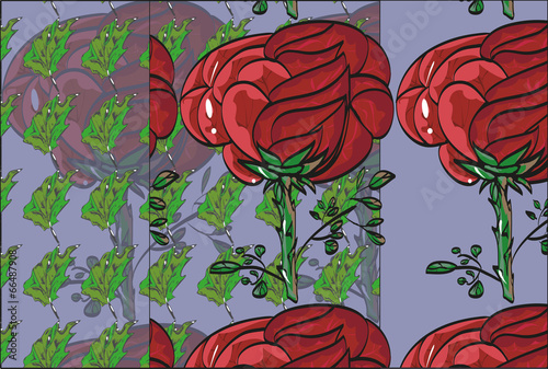 Floral pattern repeat flower bud on a stem roses.