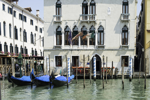 Ancient buildings and boats in the channel in Venice © Deyan Georgiev