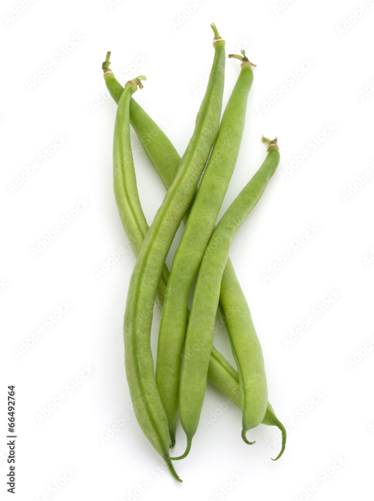 Green beans handful isolated on white background cutout Green beans handful isolated on white background cutout