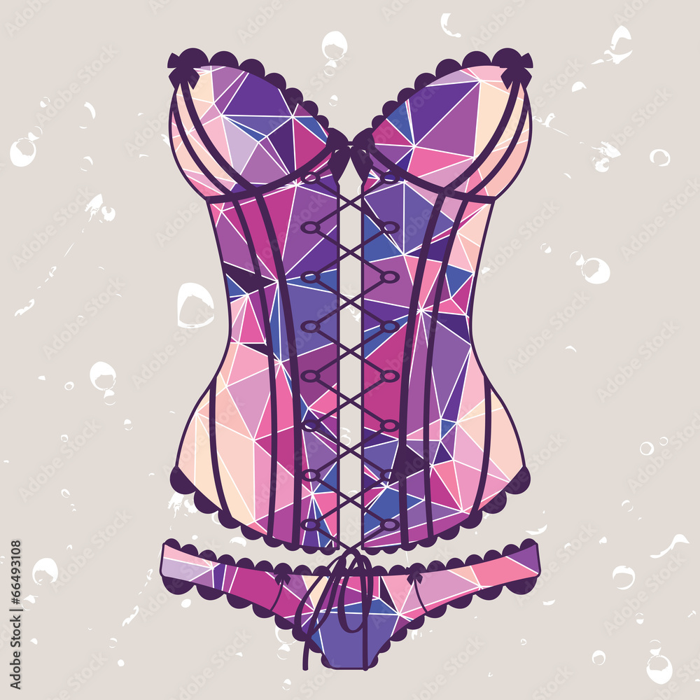 Lady's sexy corset made of triangles