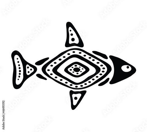 fish in the native style, vector illustration