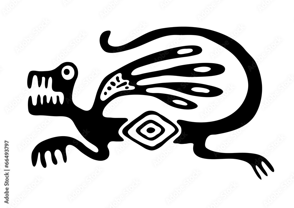 lizard or dragon in native style lizard or dragon in native style