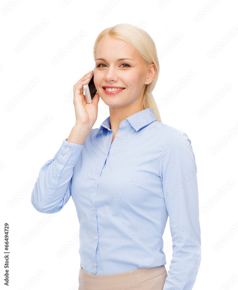 young smiling businesswoman with smartphone young smiling businesswoman with smartphone