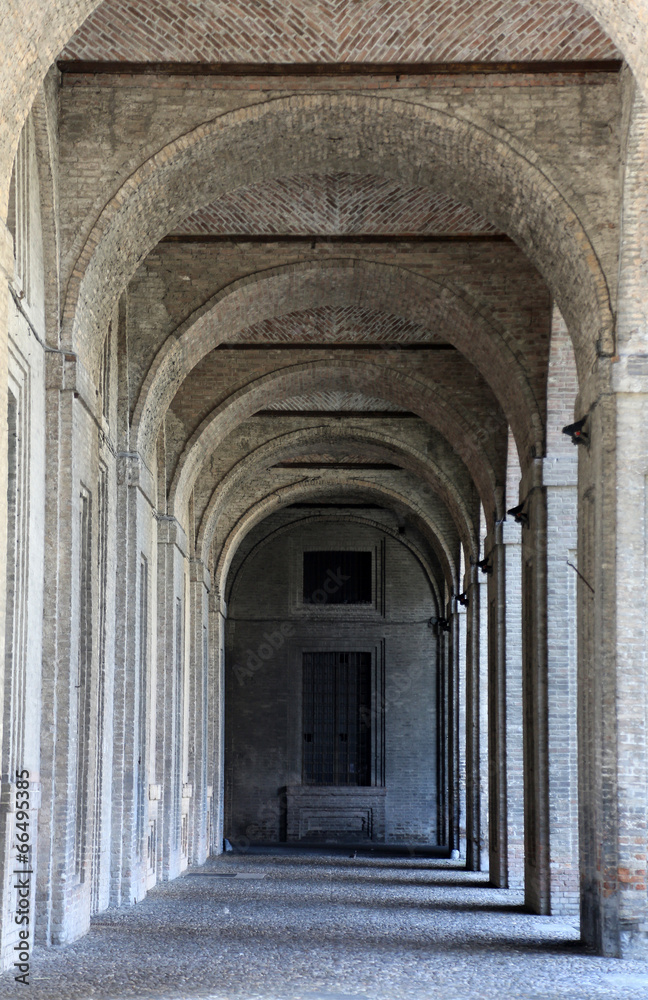 Parma, Italy, Palace of Pilotta, the arches