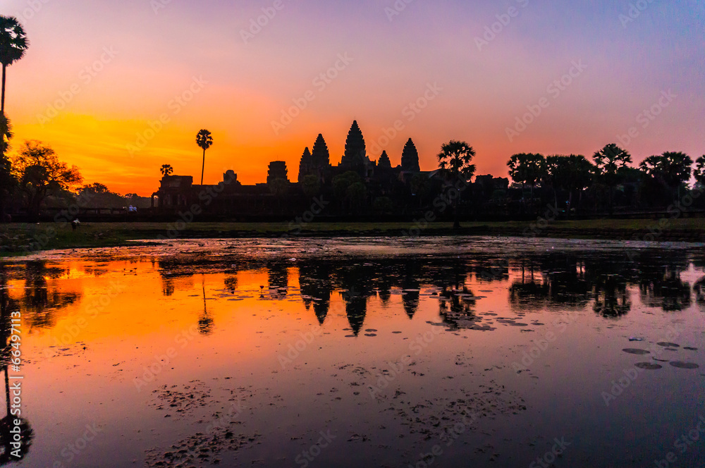 Angkor Wat Sunrise in Seam Reap, Cambodia