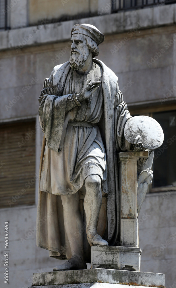 Parmigianino statue. Parma. Emilia-Romagna. Italy.