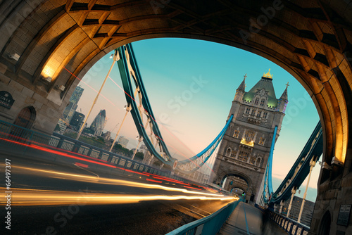 Tower Bridge morning traffic