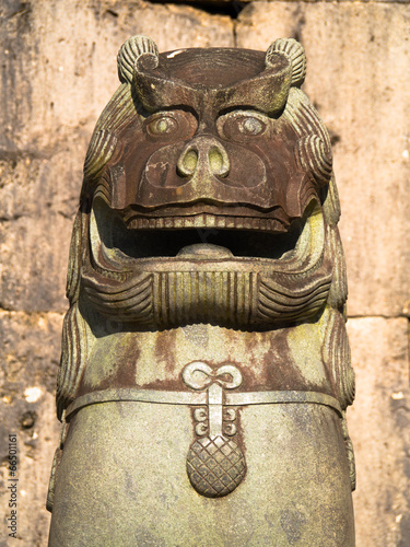 Shisa at Kankaimon, Shurijo, Okinawa,Japan photo