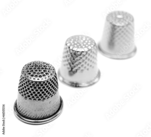 Thimbles. On a white background .