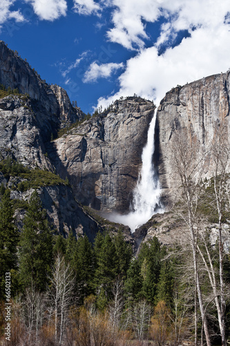 Majestic view of Bridal Veil Falls in Yosemite CA
