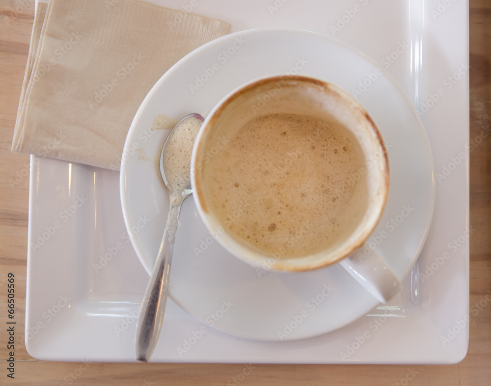 Fototapeta premium empty and dirty cup of coffee