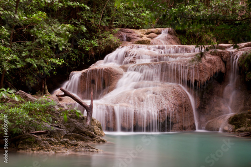 Deep forest Erawan waterfall National Park Waterfall in Kanchana