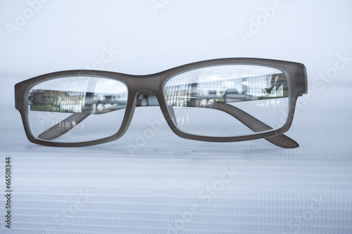 brown eyeglasses