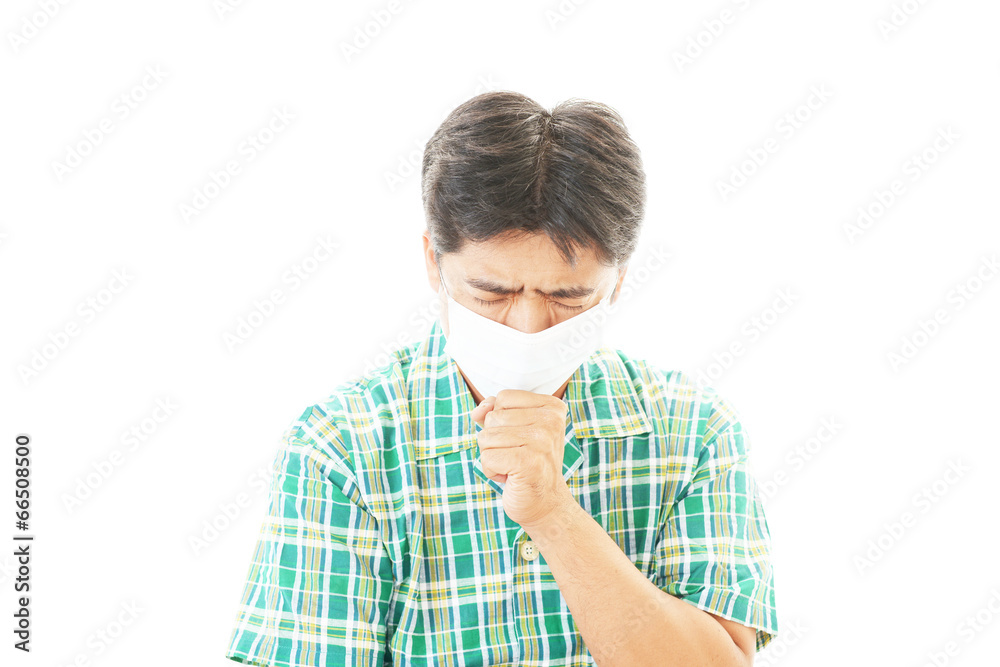 風邪に罹患した男性