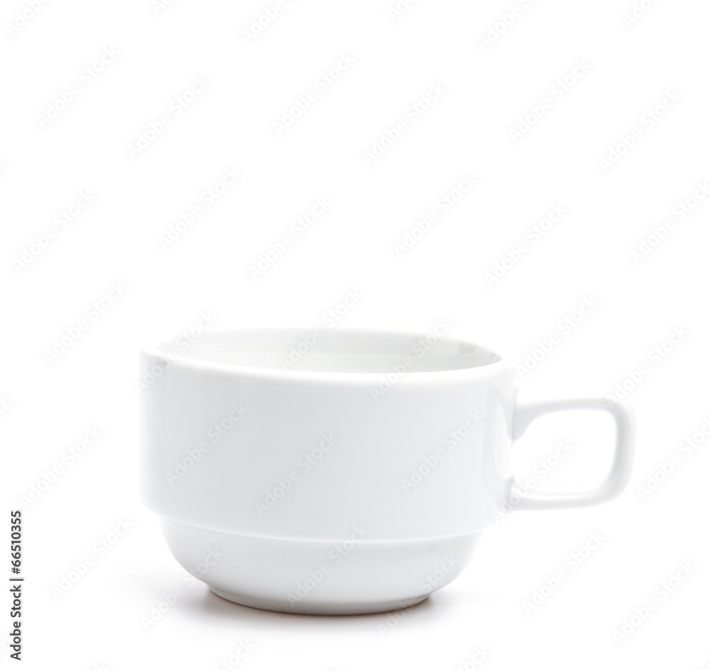White coffee cup isolated white background