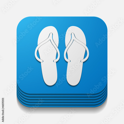 square button: slippers