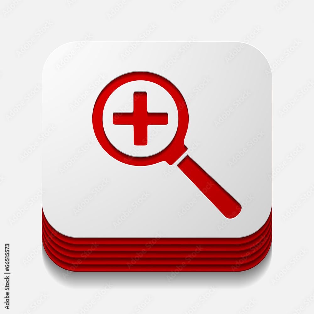 Obraz premium square button: magnifier