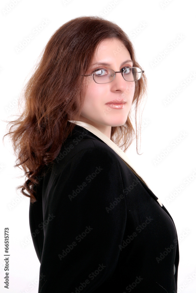 woman posing in business suit