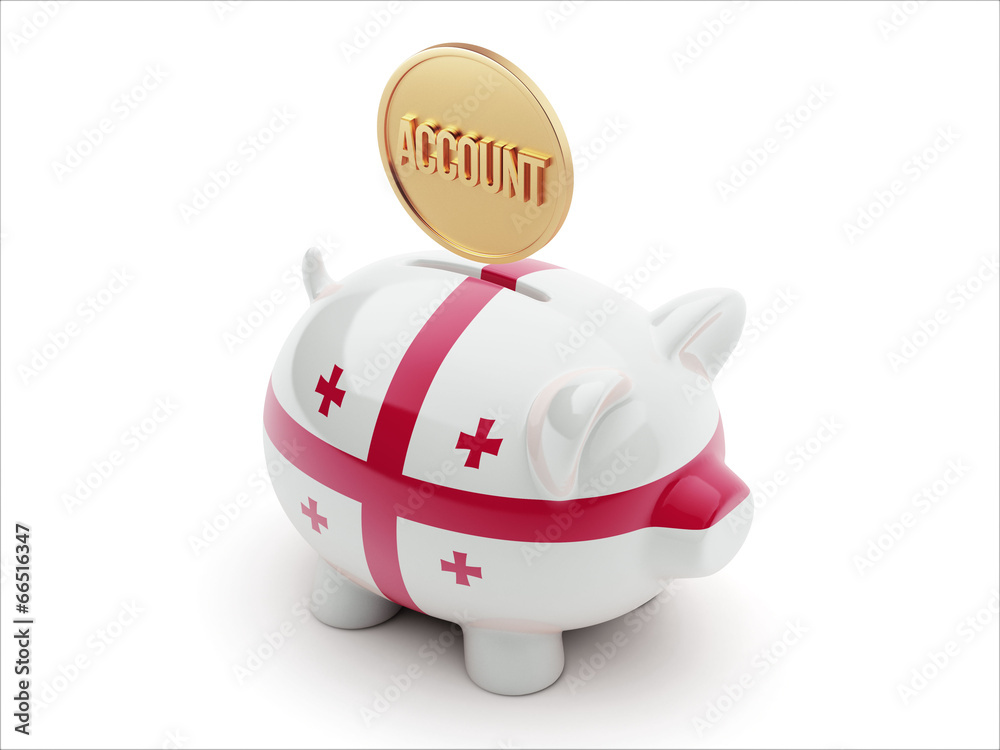 Georgia Account Concept. Piggy Concept Georgia Account Concept. Piggy Concept