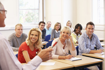 Senior tutor teaching class