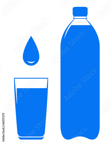 water bottle glass and drop