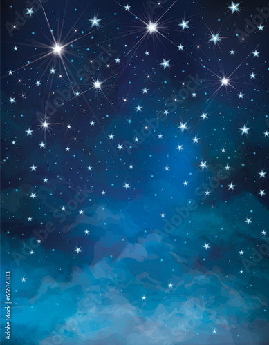 Vector night starry sky background.