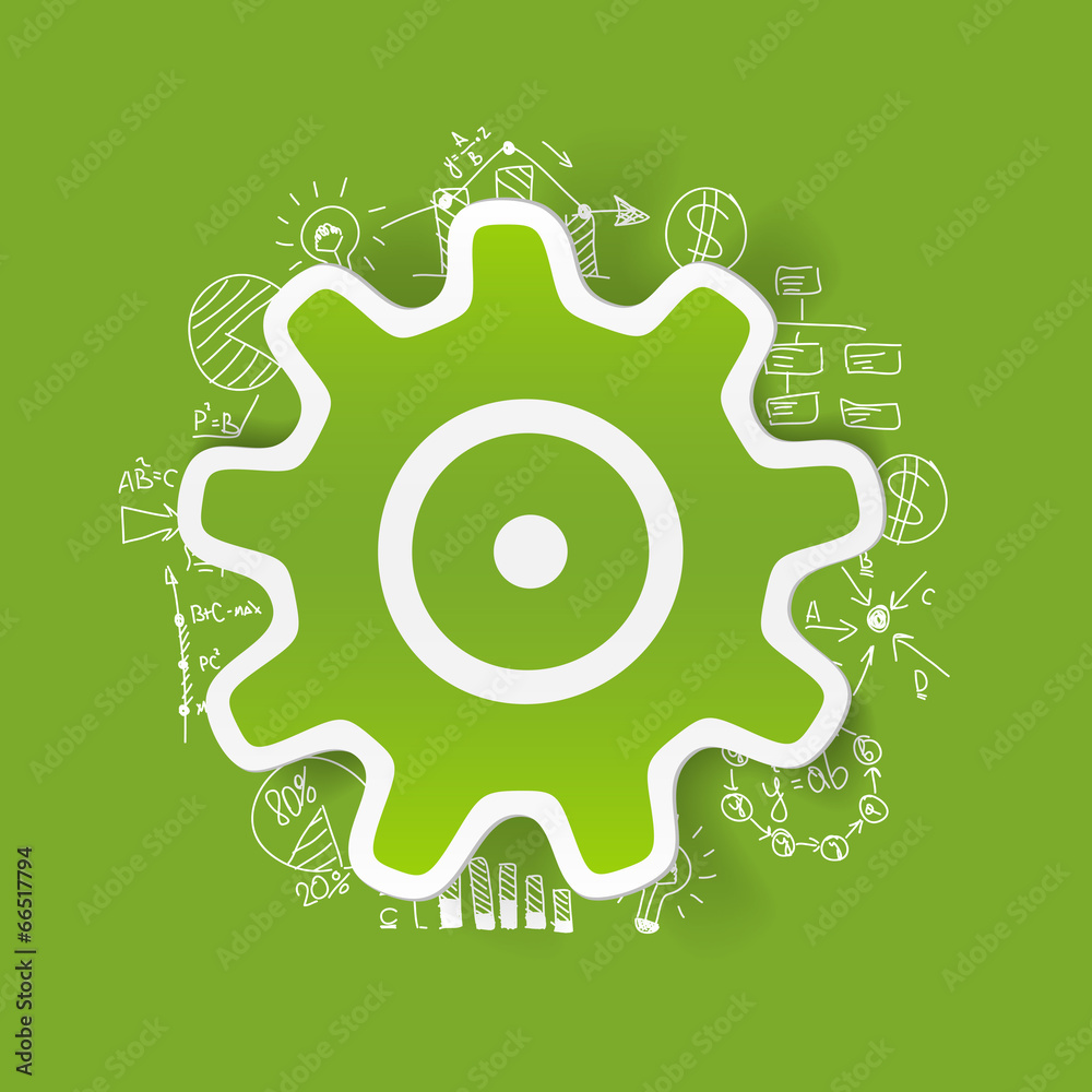 Drawing business formulas: cogwheel Drawing business formulas: cogwheel