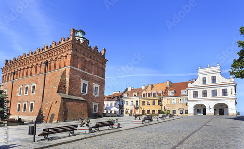 Town Hall and historic houses in Sandomierz, Poland