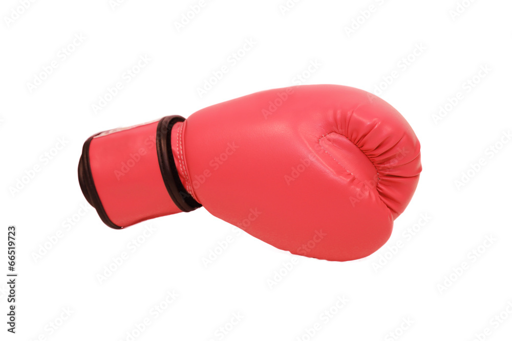 red boxing glove in white background