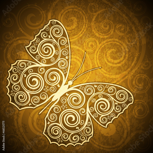 Abstract vintage floral vector illustration.